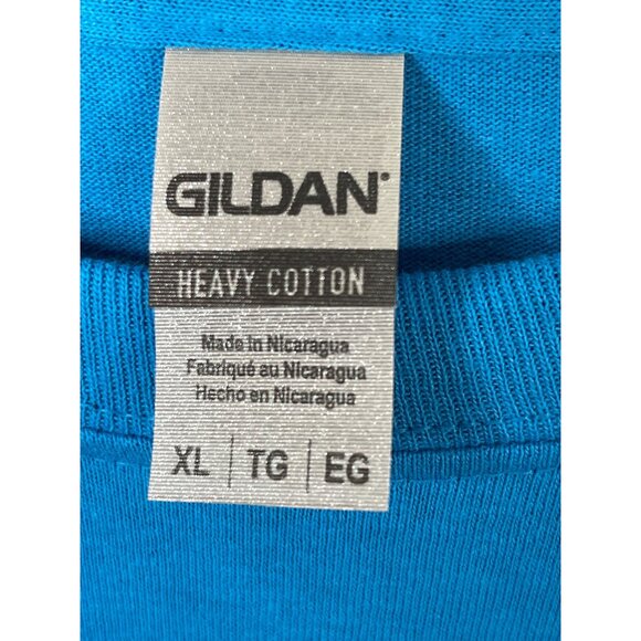 Blue  Heavy Cotton XL Tee With "I Run On Caffeine Chaos & Cuss Words" Print - Picture 3 of 3